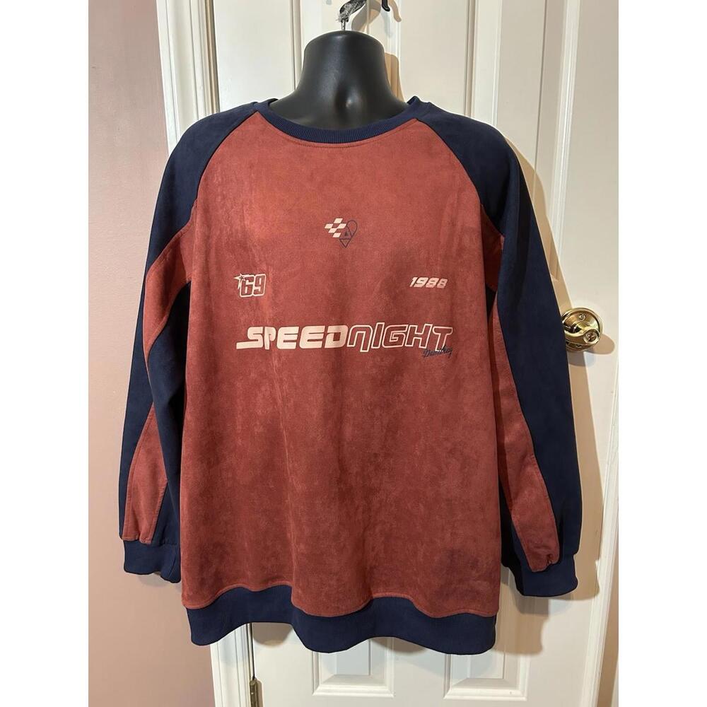 Aelfric Eden Oversized Sweatshirt Mens XL Speednight Raglan Crew Neck Suede Feel